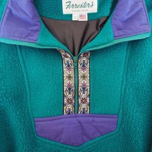 Vintage 90's Forrester's Quarter Zip Fleece Pull Over Sz‎ Medium GORPcore Retro